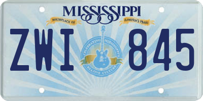 MS license plate ZWI845