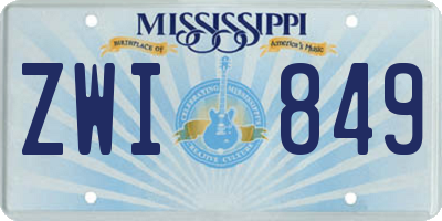 MS license plate ZWI849