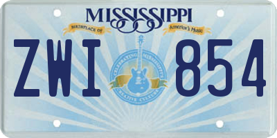 MS license plate ZWI854