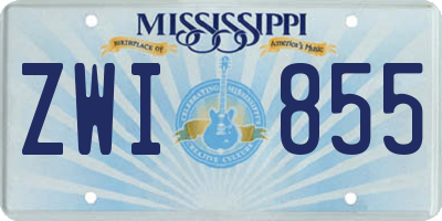 MS license plate ZWI855