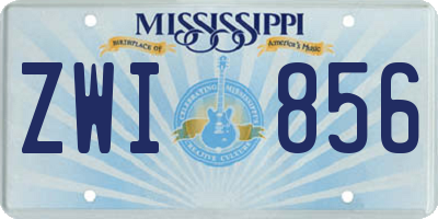 MS license plate ZWI856