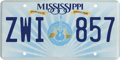 MS license plate ZWI857