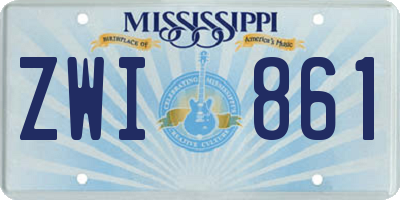 MS license plate ZWI861