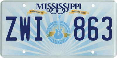 MS license plate ZWI863