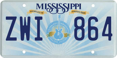 MS license plate ZWI864