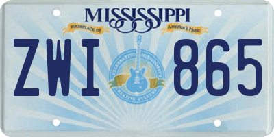 MS license plate ZWI865