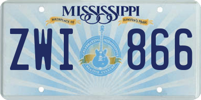 MS license plate ZWI866