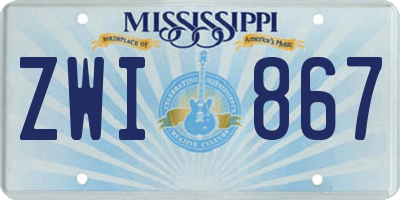 MS license plate ZWI867