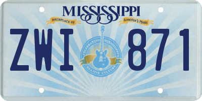 MS license plate ZWI871