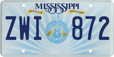 MS license plate ZWI872