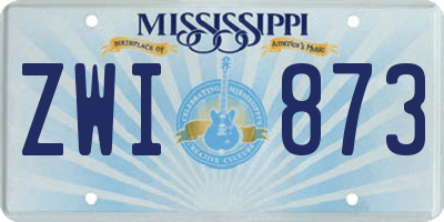 MS license plate ZWI873