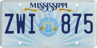 MS license plate ZWI875
