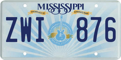 MS license plate ZWI876
