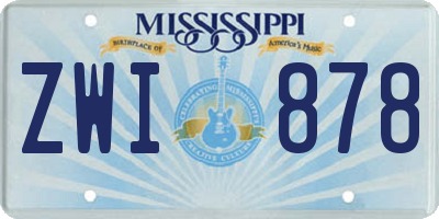 MS license plate ZWI878