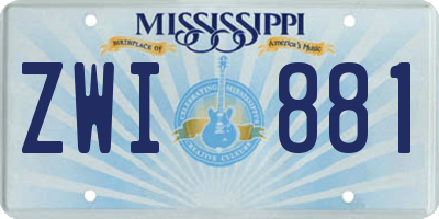 MS license plate ZWI881