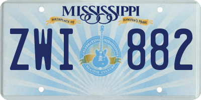 MS license plate ZWI882