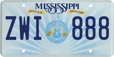 MS license plate ZWI888