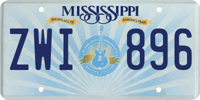 MS license plate ZWI896