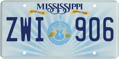 MS license plate ZWI906