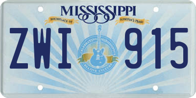 MS license plate ZWI915