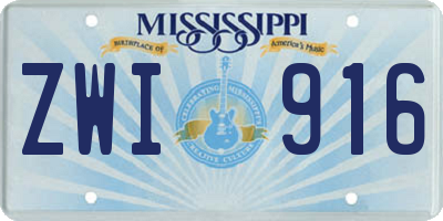 MS license plate ZWI916