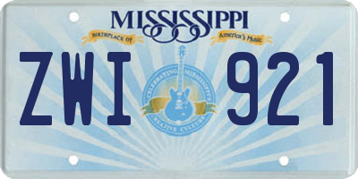 MS license plate ZWI921