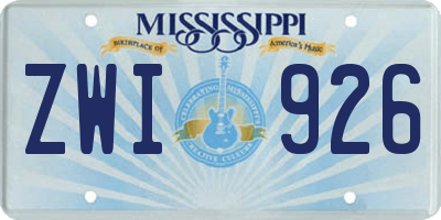 MS license plate ZWI926