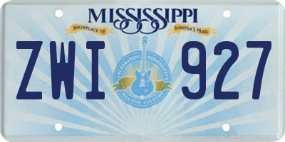 MS license plate ZWI927