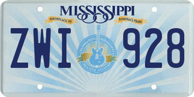 MS license plate ZWI928