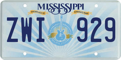 MS license plate ZWI929