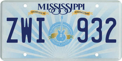 MS license plate ZWI932