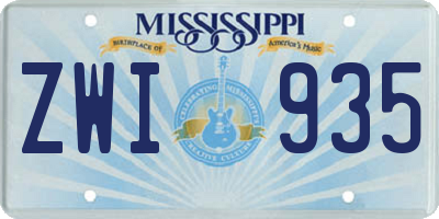 MS license plate ZWI935