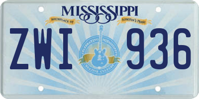 MS license plate ZWI936