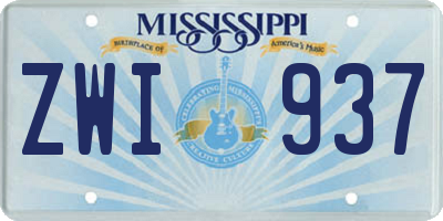 MS license plate ZWI937