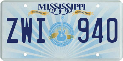 MS license plate ZWI940