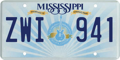 MS license plate ZWI941