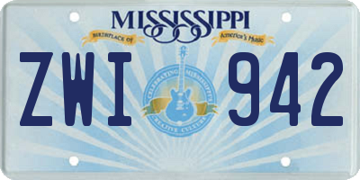 MS license plate ZWI942