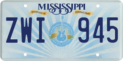 MS license plate ZWI945