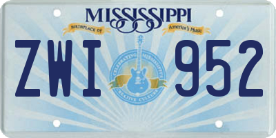 MS license plate ZWI952