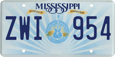MS license plate ZWI954