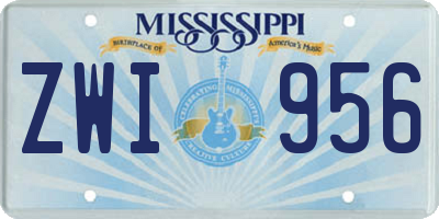 MS license plate ZWI956