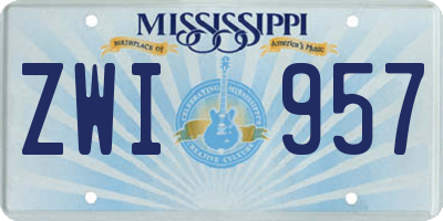 MS license plate ZWI957