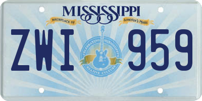 MS license plate ZWI959
