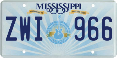 MS license plate ZWI966