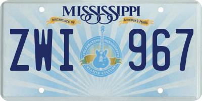 MS license plate ZWI967