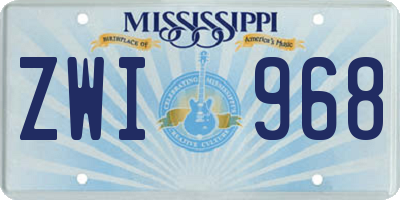 MS license plate ZWI968