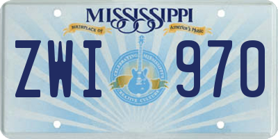 MS license plate ZWI970