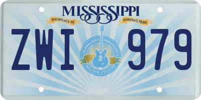 MS license plate ZWI979