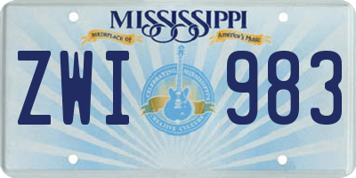 MS license plate ZWI983