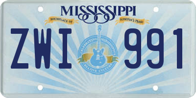 MS license plate ZWI991